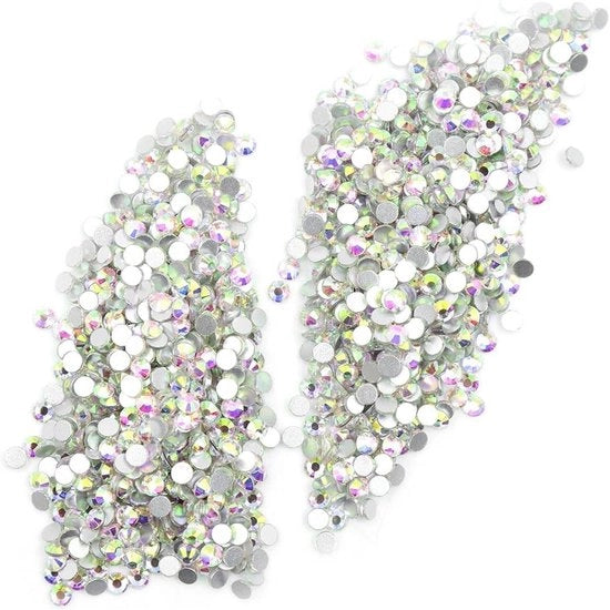 Rhinestoni a forma di sfera con superficie piana per arte dei capelli e adesivo per hobby abbigliamento DIY decorazioni - Crystal AB SS10 27-29 mm