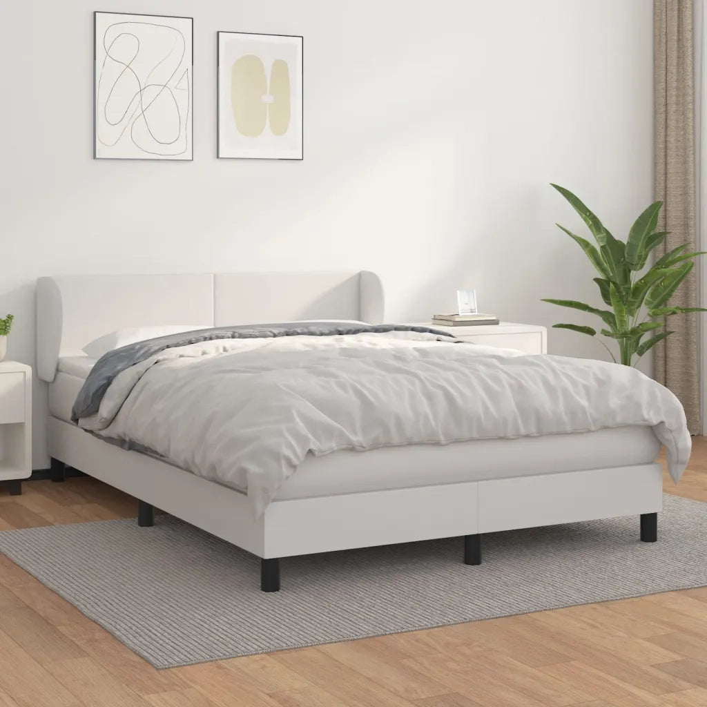 Giroletto a Molle con Materasso Bianco 140x190 cm in Similpellecod mxl 122017