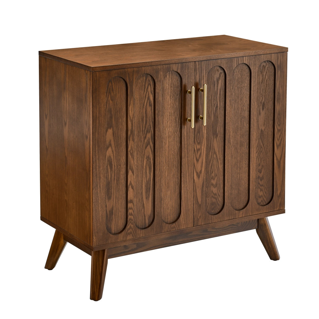 Credenza con ripiani regolabili in MDF e legno noce