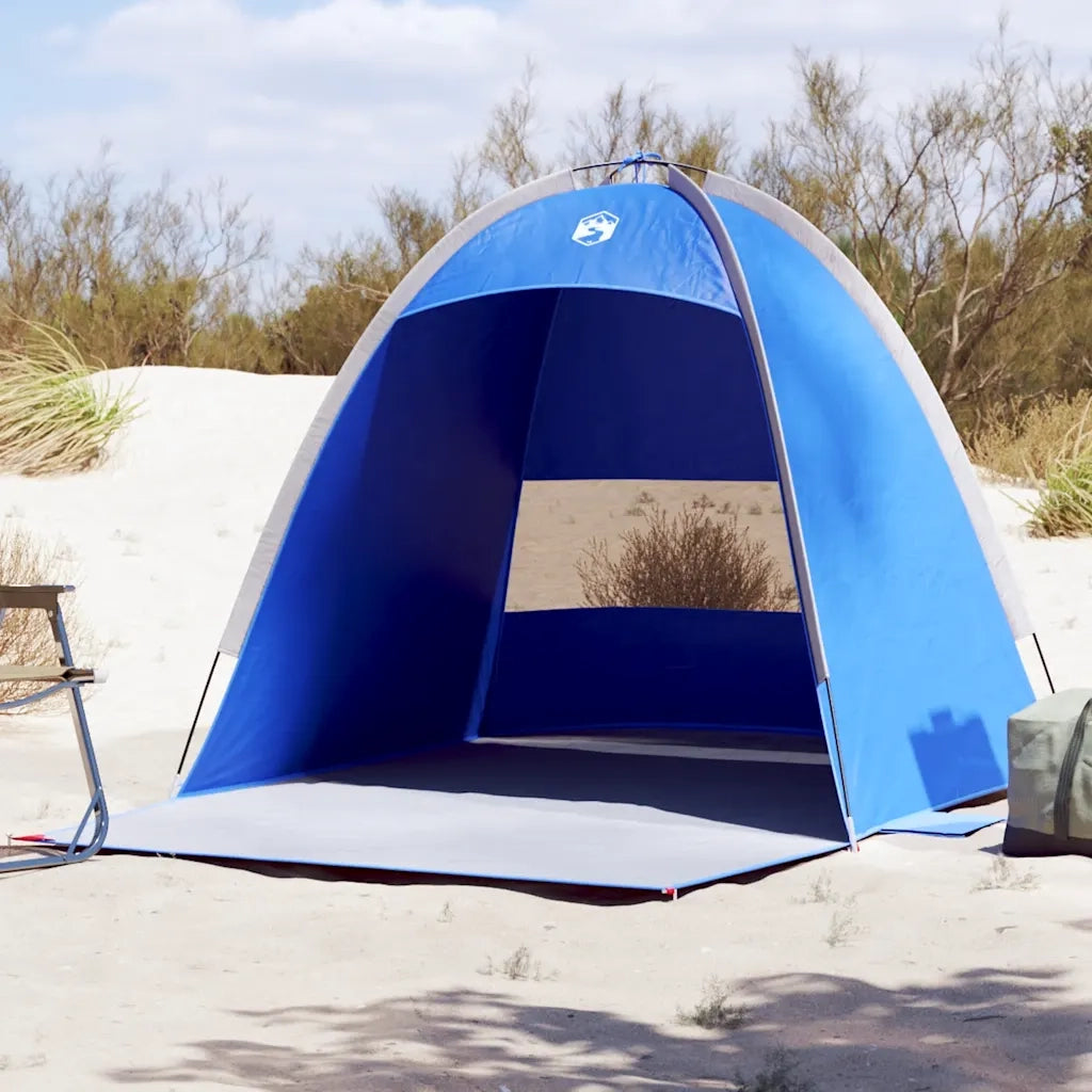 Tenda da Spiaggia 3 Persone-Tenda da campeggio Azzurra Impermeabile