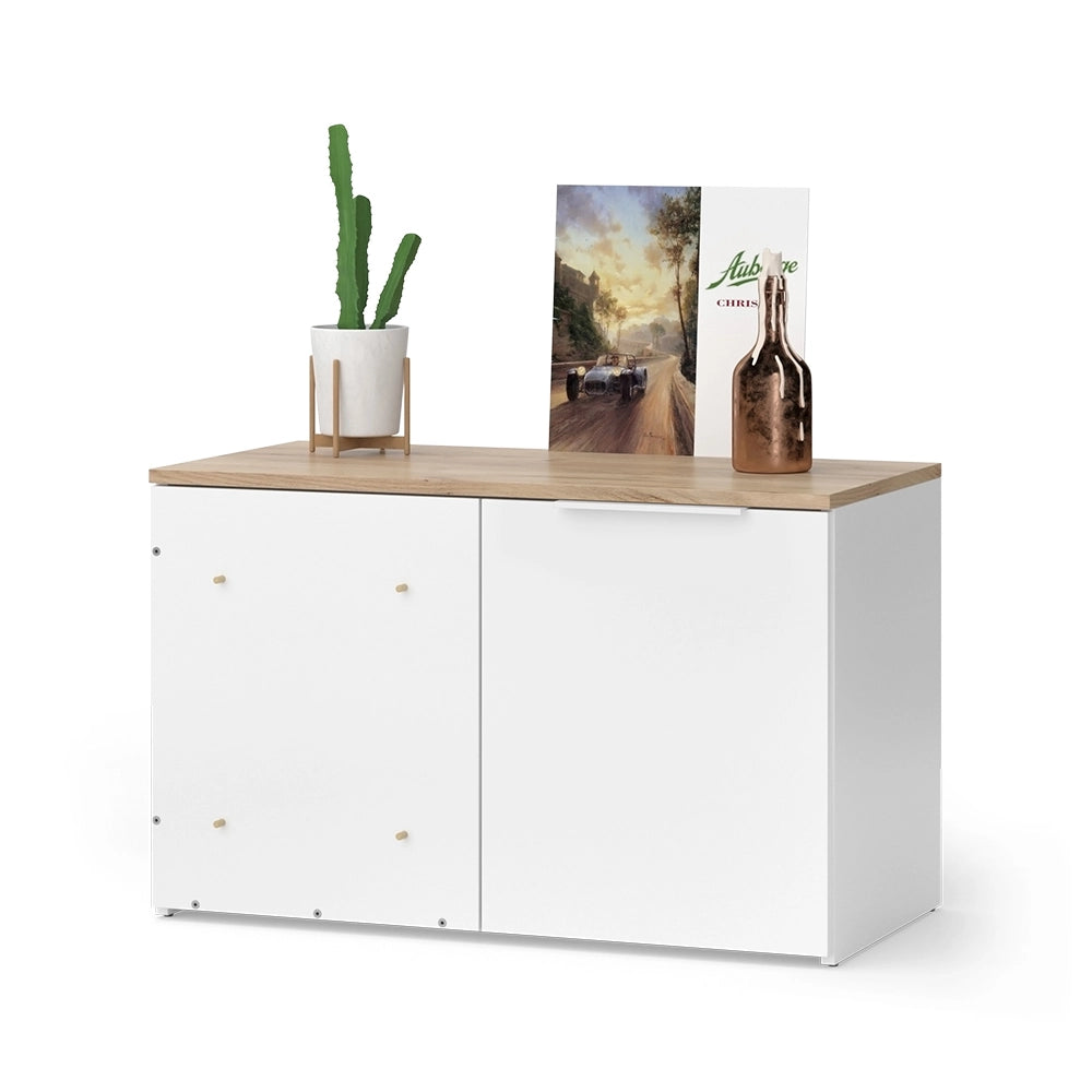 Vicco Cassettiera ad angolo Bianco/Sonoma 40 x 50 cm con porta