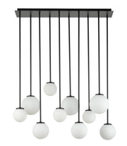 Lampadario a sospensione Tulia 10 luci G9 nero/bianco