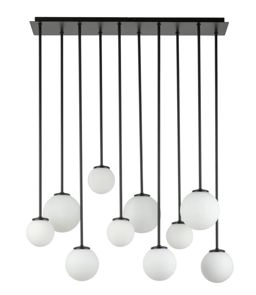 Lampadario a sospensione Tulia 10 luci G9 nero/bianco