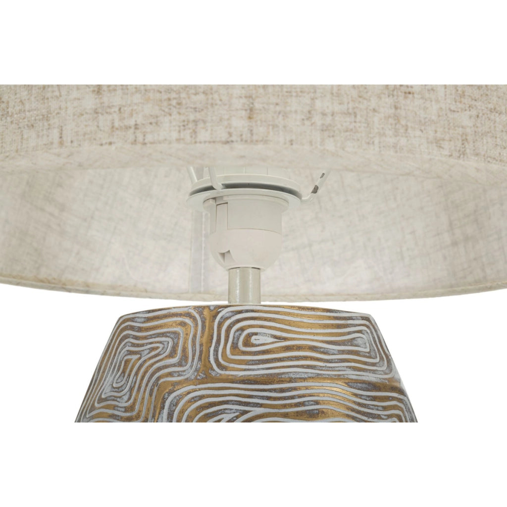 Lampada da Tavolo VKH164, Beige, Poliresina, 38x38x90 cm