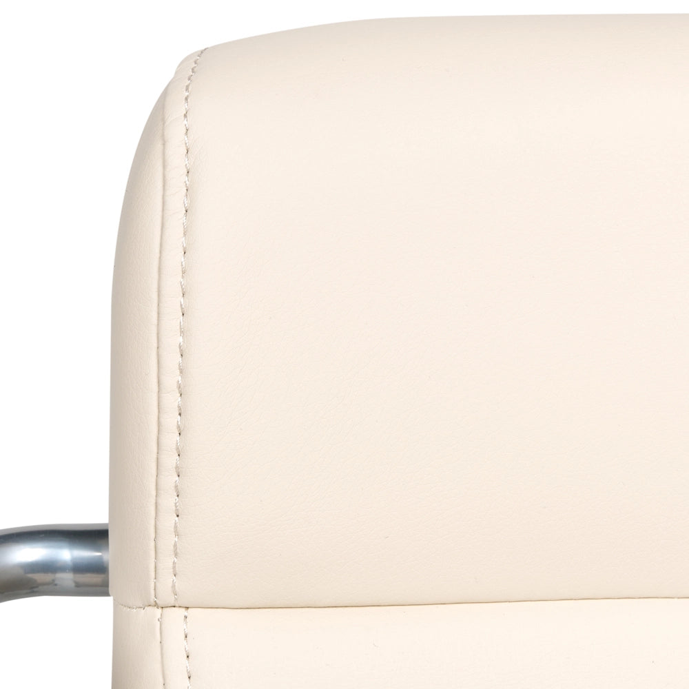 Sedia da ufficio in ecopelle bianco sporco girevole e regolabile in altezza con braccioli Ufficio Casa Studio Tradizionale