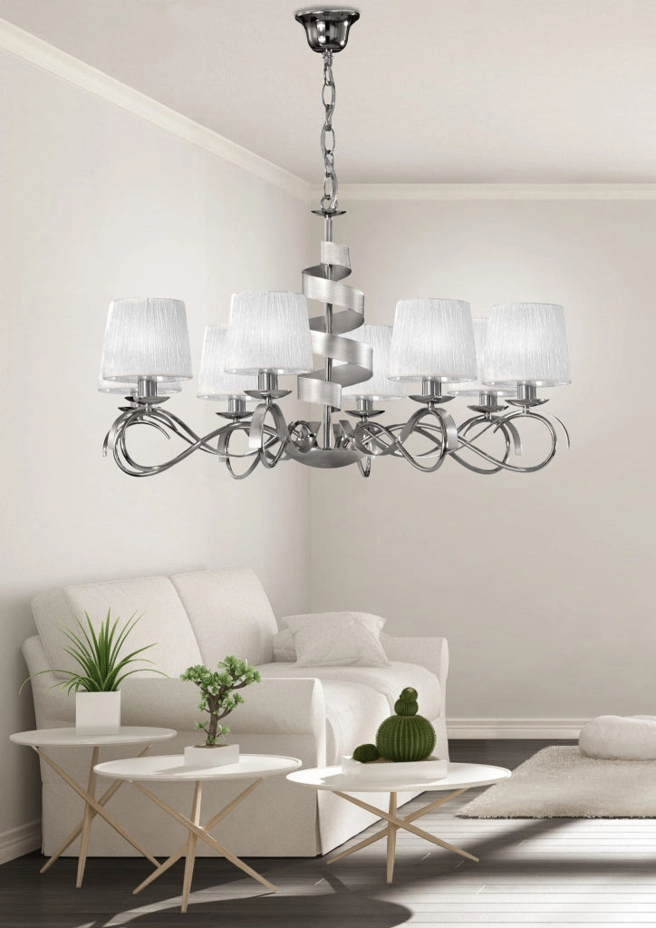 Lampadario Candellux Denis 38-23452 cromato bianco 8xE14