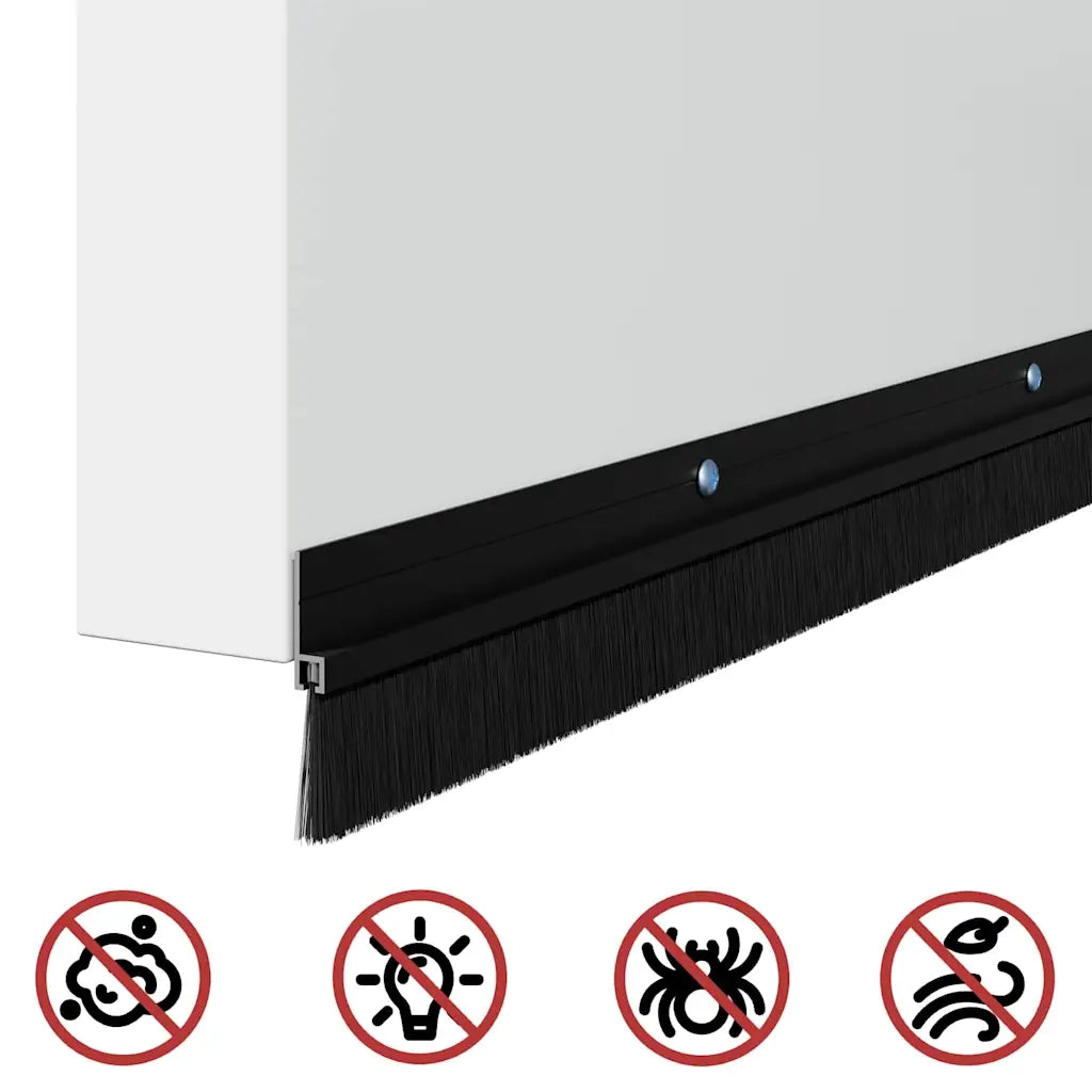 Spazzole per porte a vite 12 pz Nero 100 cm Lega di alluminio CFW7722935