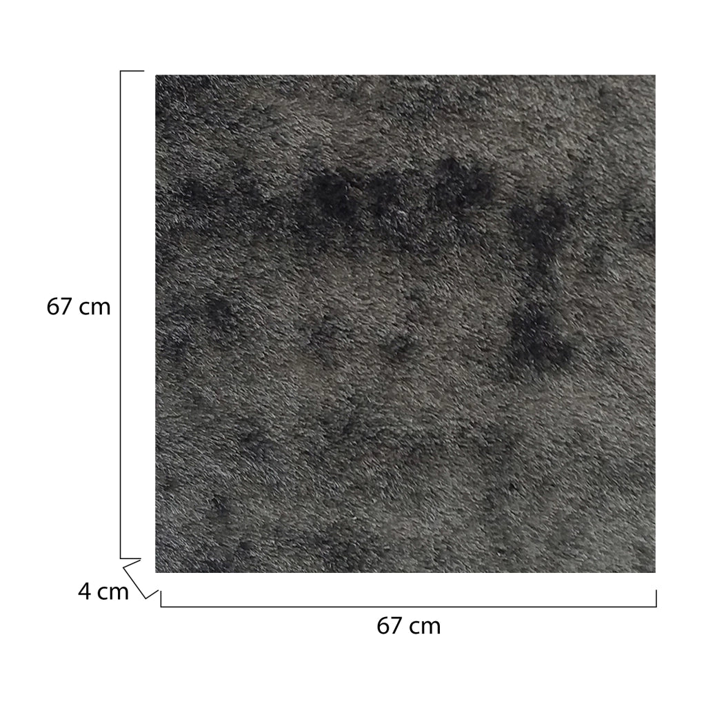 Lavaba, Tappeto Altezza Pelo 35 mm 100% Poliestere, 67x67 cm Nero Antracite