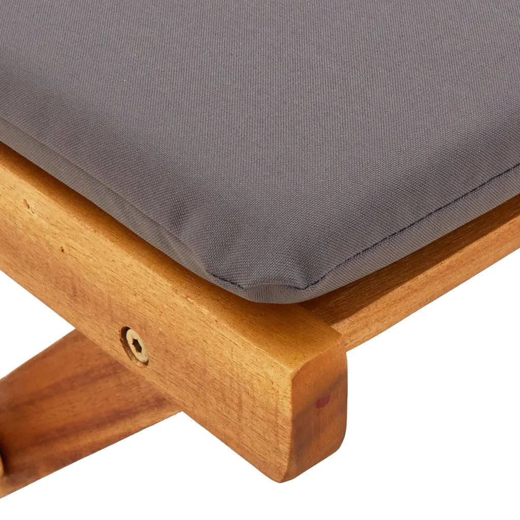 Set da Bistr¨° Pieghevole 3pz | Set Salotto da Giardino con Cuscini Legno Massello Acacia