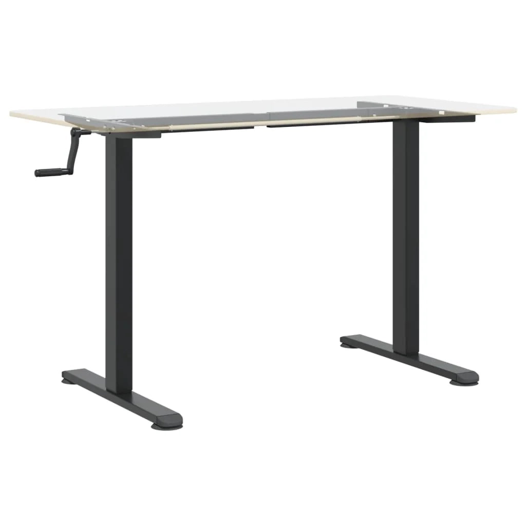 Struttura per ufficio scrivania postazione di lavoro mobile per computer scrivania per studio in piedi (94-135) x 60 x (70-114) cm acciaio nero 02_0023975