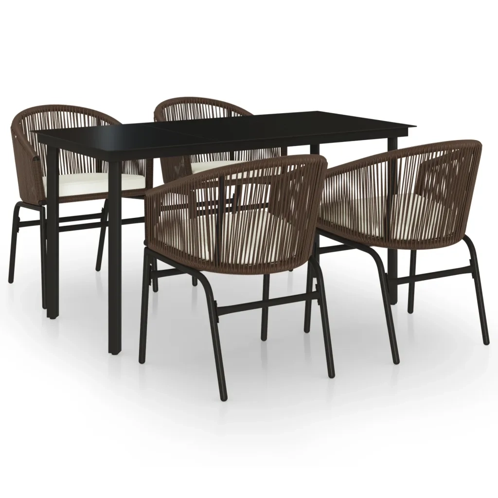 Set Mobili da Pranzo per Giardino 5 pz Marrone cod mxl 38730