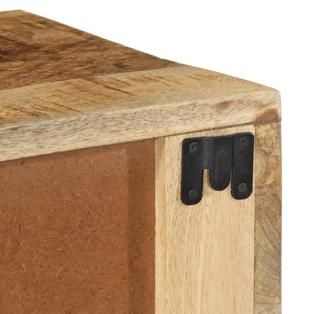 Mobile TV a Parete 60x30x19 cm Legno Grezzo Massello di Mango 4017458