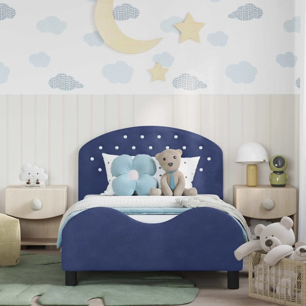 Struttura letto bambini con testata Blu Polizia 90 x 190 cm