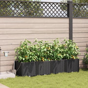 Vasi da Giardino con Sistema di Irrigazione 4 pz Nero