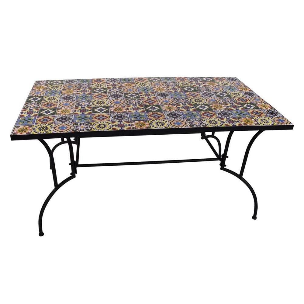 Tavolo con Mosaico da Esterno Giardino Rettangolare Flower Verdelook