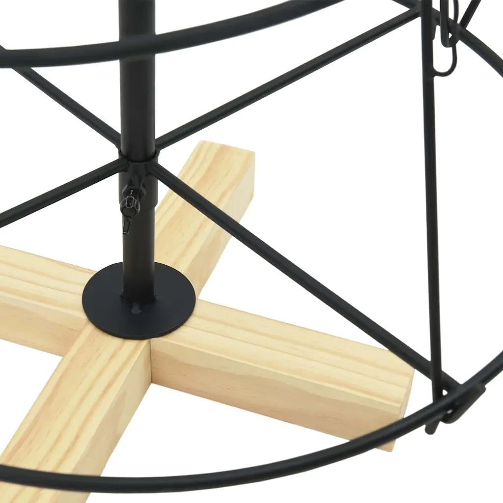 Albero a Cono di Natale | Decorazioni natalizie con supporto Nero 90 cm Acciaio