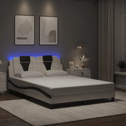 Giroletto Viana con LED senza Materasso-Struttura Letto Bianco e Nero 120x200 cm
