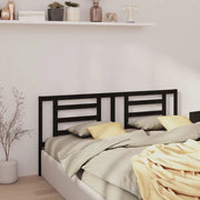 Testiera per Letto Nera 206x4x100 cm in Legno Massello di Pino 818844