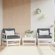 Sedia da patio-Sedie da Giardino con Cuscini 2pz Legno Massello di Pino Bianco 584915