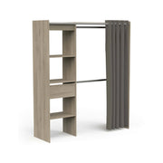 Guardaroba grande Serpentina, Mobile camera da letto, Cabina armadio portabiti, Armadio appendiabiti, 167x50 h192 cm, Rovere e Bianco opaco
