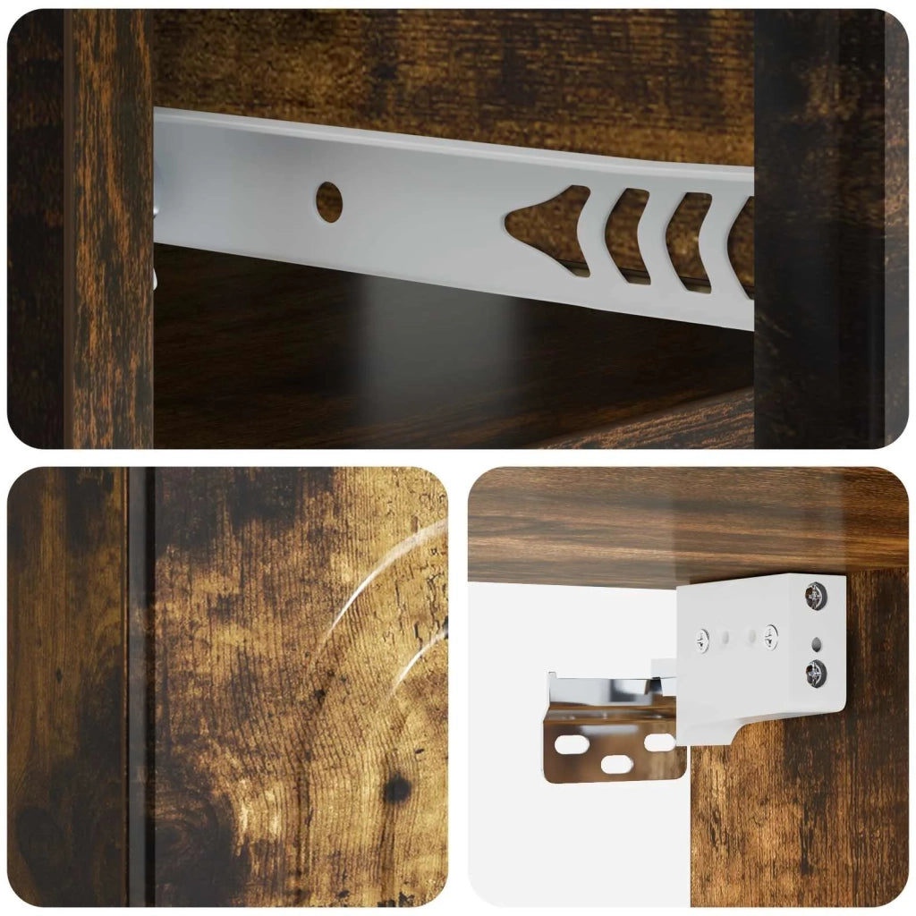 Mobiletto da notte a muro 2 pcs Rovere Fumo 49 x 34,5 x 20 cm 898116