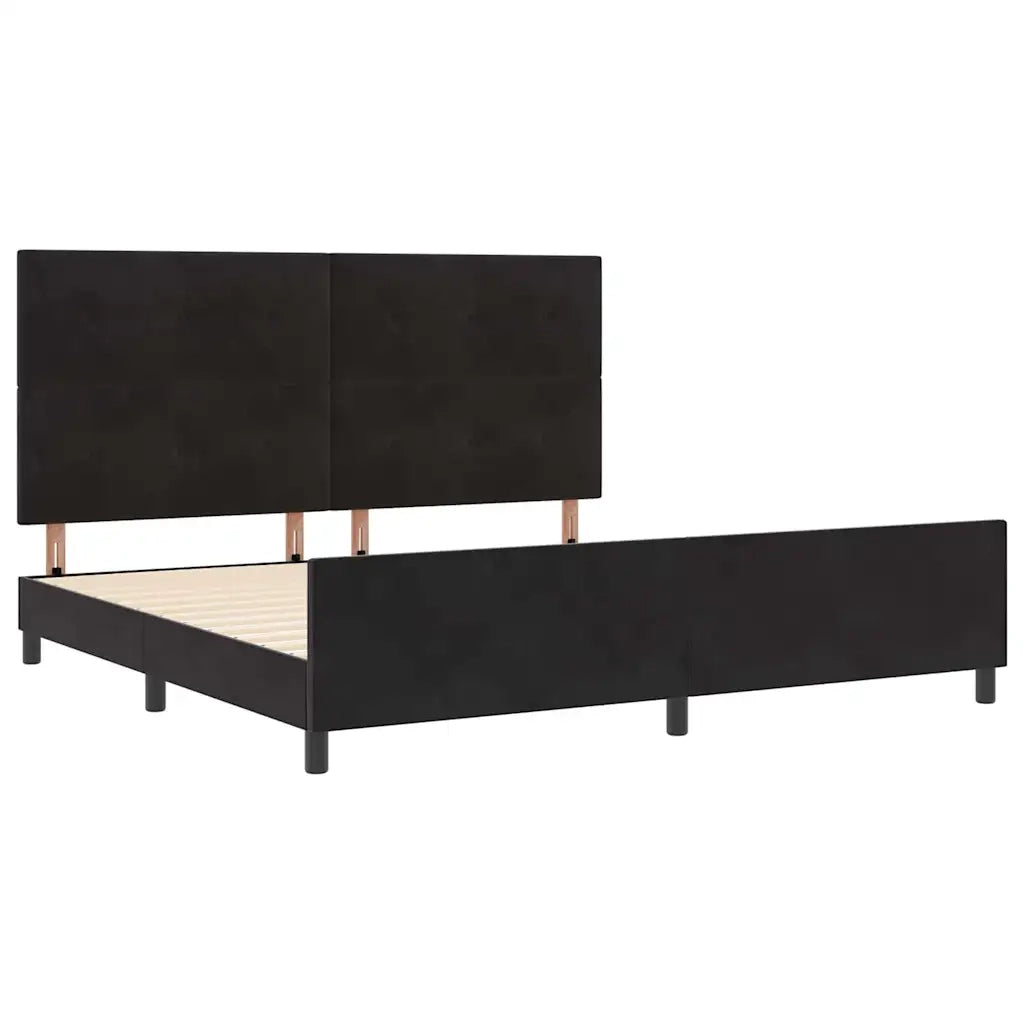 Letto a molle con testiera Nero 200 x 200 cm Velluto