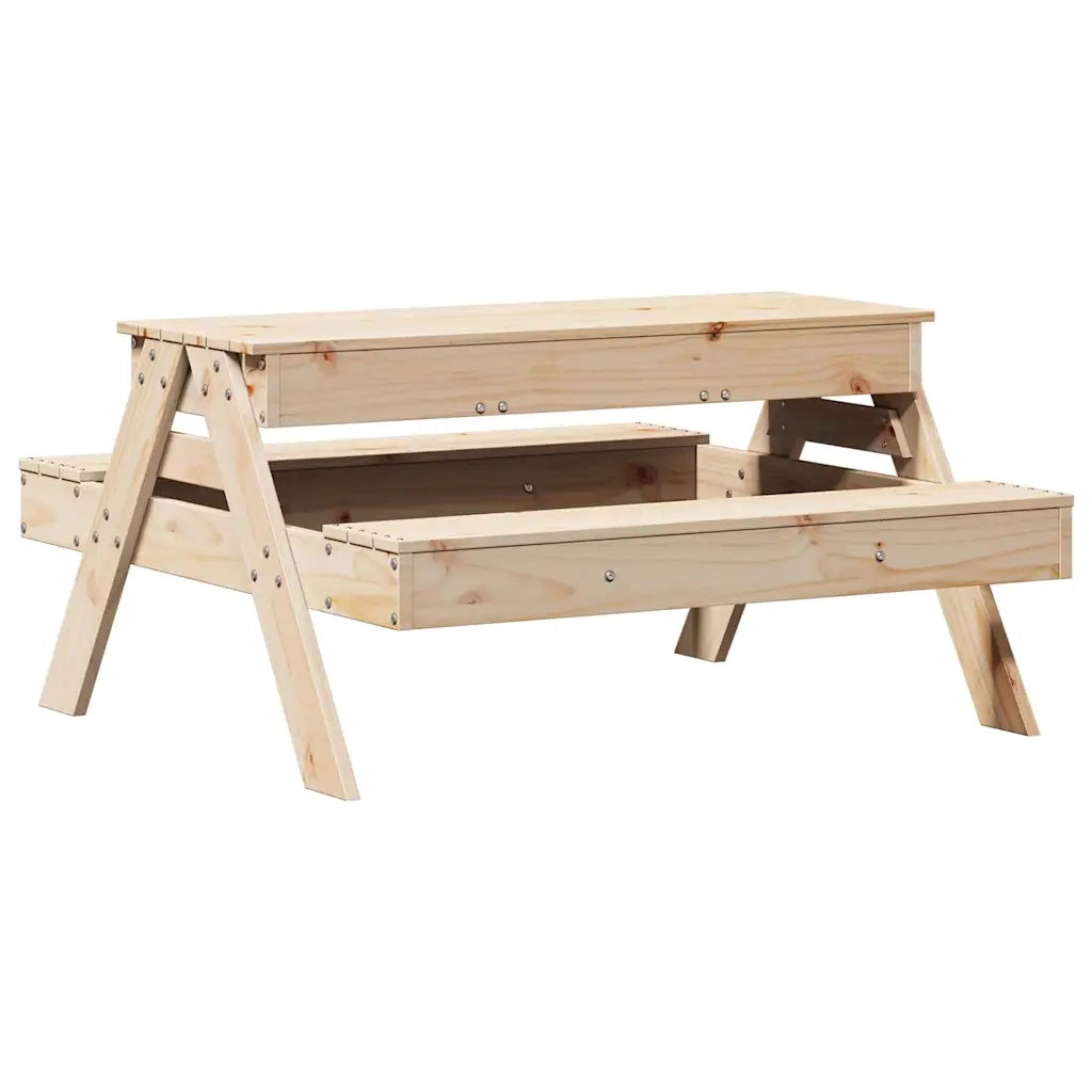 Tavolo Picnic con Sabbiera per Bambini Legno Massello di Pino 832592