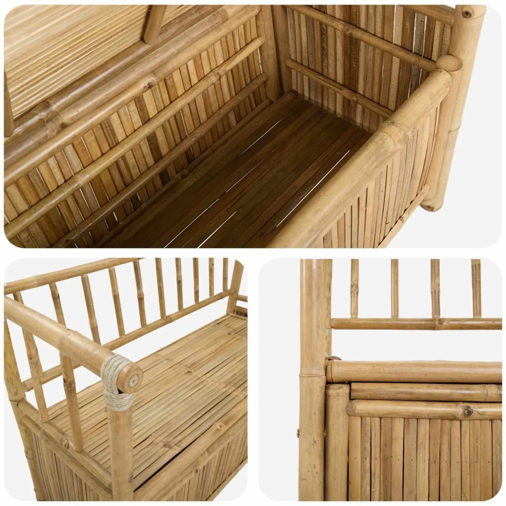 Panca da Giardino con Contenitore Naturale 110 x 47 x 80 cm 42028075
