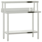 Tavolo Lavoro Cucina con Ripiano 110x55x120 cm Acciaio Inox CFW4223206