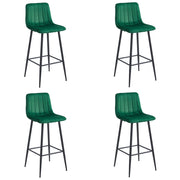 Sgabello Valora POZZA in velluto verde scuro con gambe nere per cucina x4