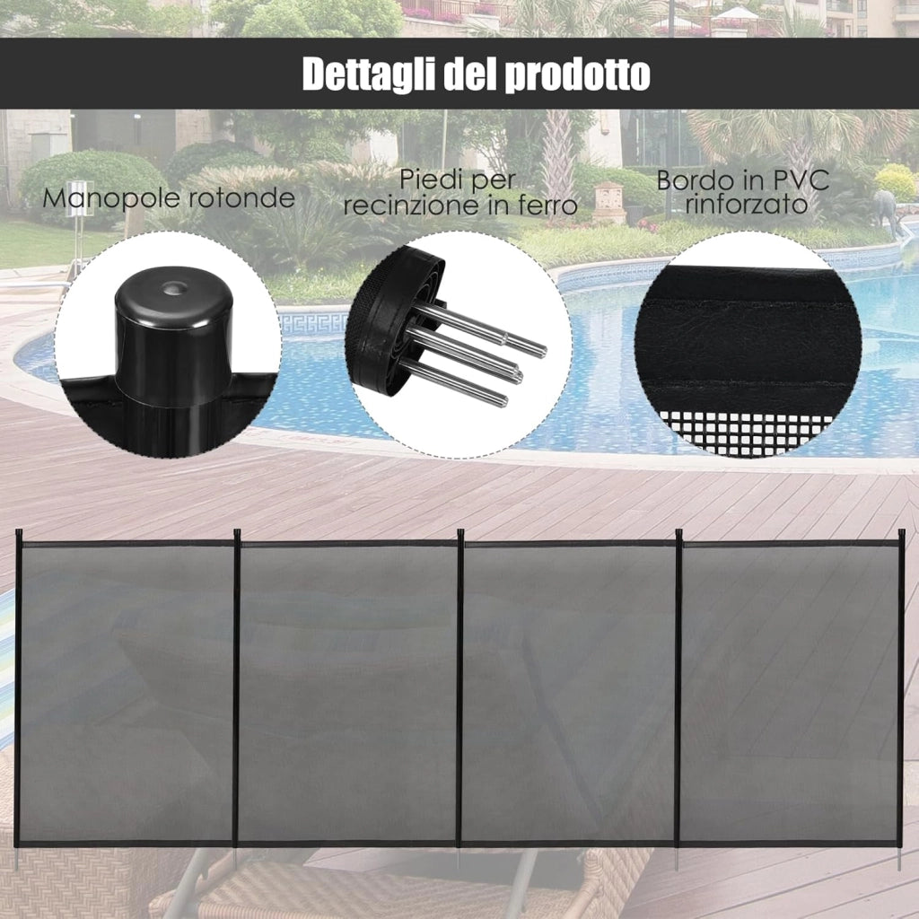 Recinzione di Protezione per Piscina, Barriera Protettiva, Cancelletto di Sicurezza per Piscina, 360 x 125 cm (2)