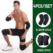 Set di protezione sportiva 4 pezzi (protettori ginocchia + protettori caviglie) con guaina di supporto per danza, arrampicata su roccia, architettura, giardinaggio e volley.