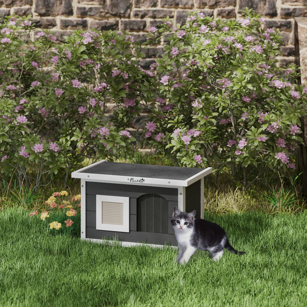 Casetta per Gatti ¨C zephmum ¨C Legno, Grigio, 61x45x36.5 cm
