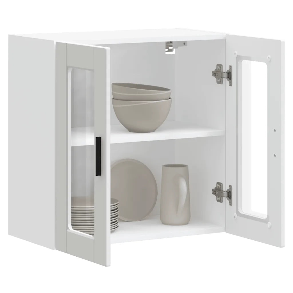 Pensile da Cucina con Porta in Vetro Porto Bianco