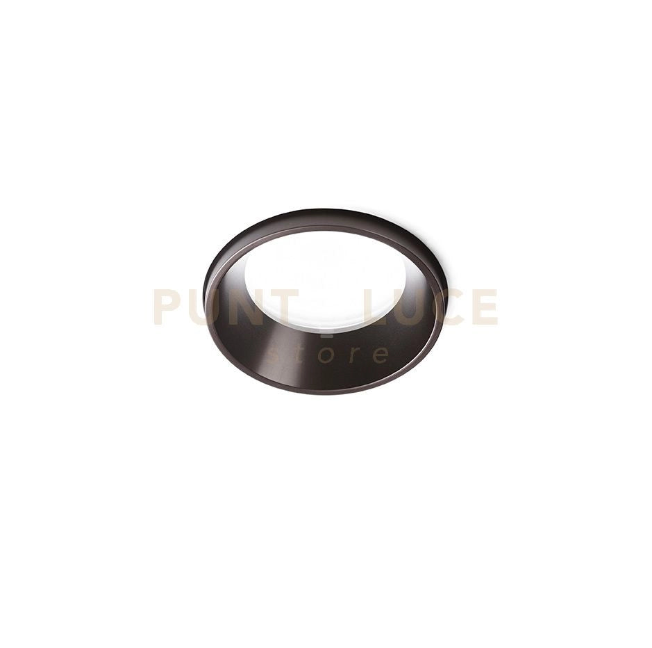 THESSALY faretto da Incasso 1 Luce Bordo Raso bronzo spazzolato IP54 attacco GU10 d.6cm
