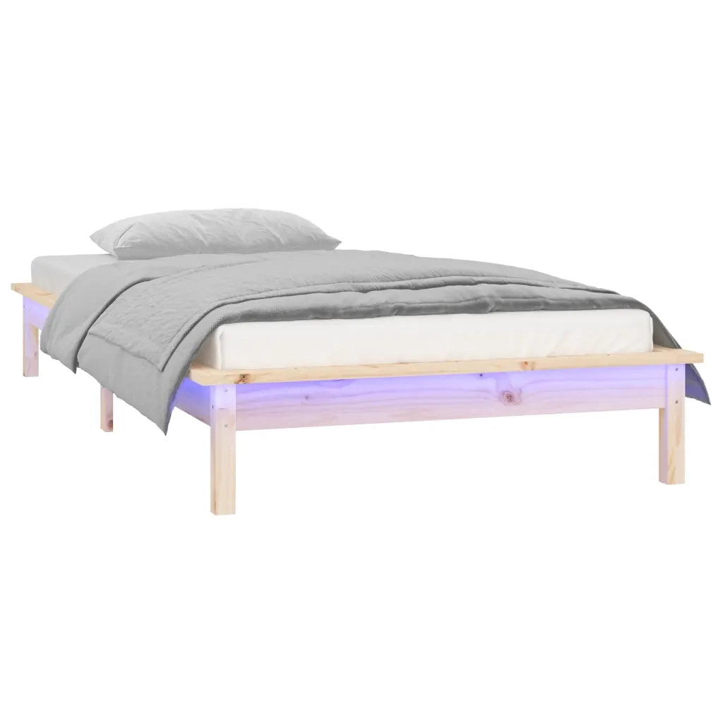 Giroletto con LED 90x190 cm Single in Legno Massello 820636