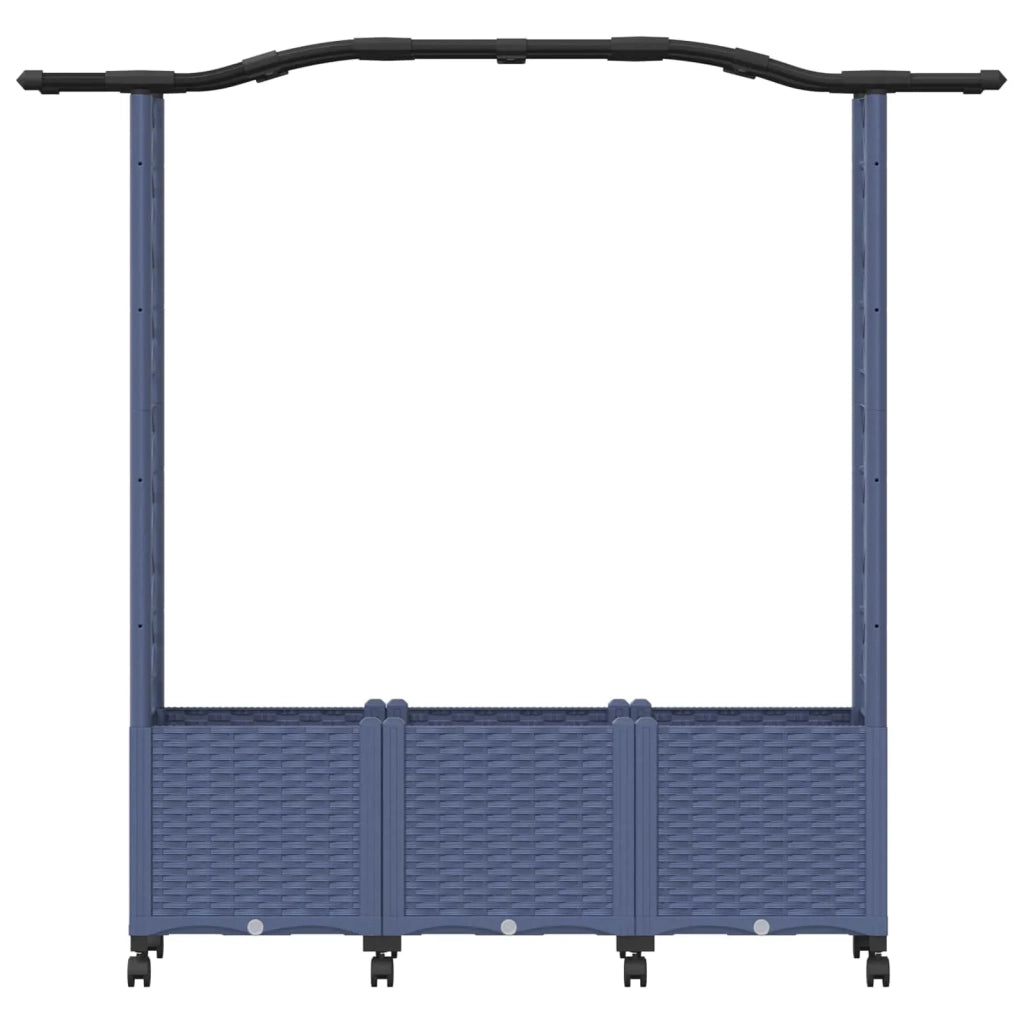 Letto Rialzato con Griglia e Tetto Grigio 164 x 40 x 144 cm PP 3423102