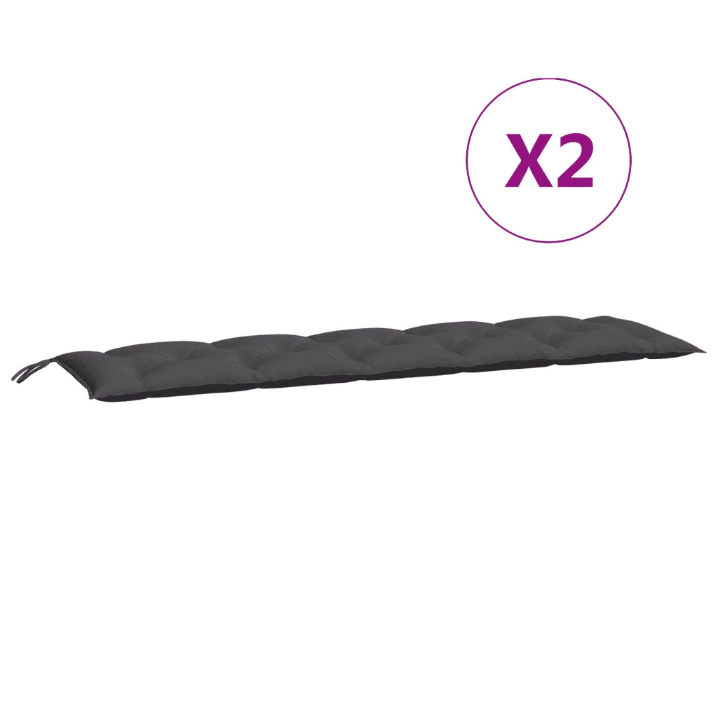 Cuscini Panca Giardino 2pz Antracite 180x50x7cm Tessuto Oxford 361716