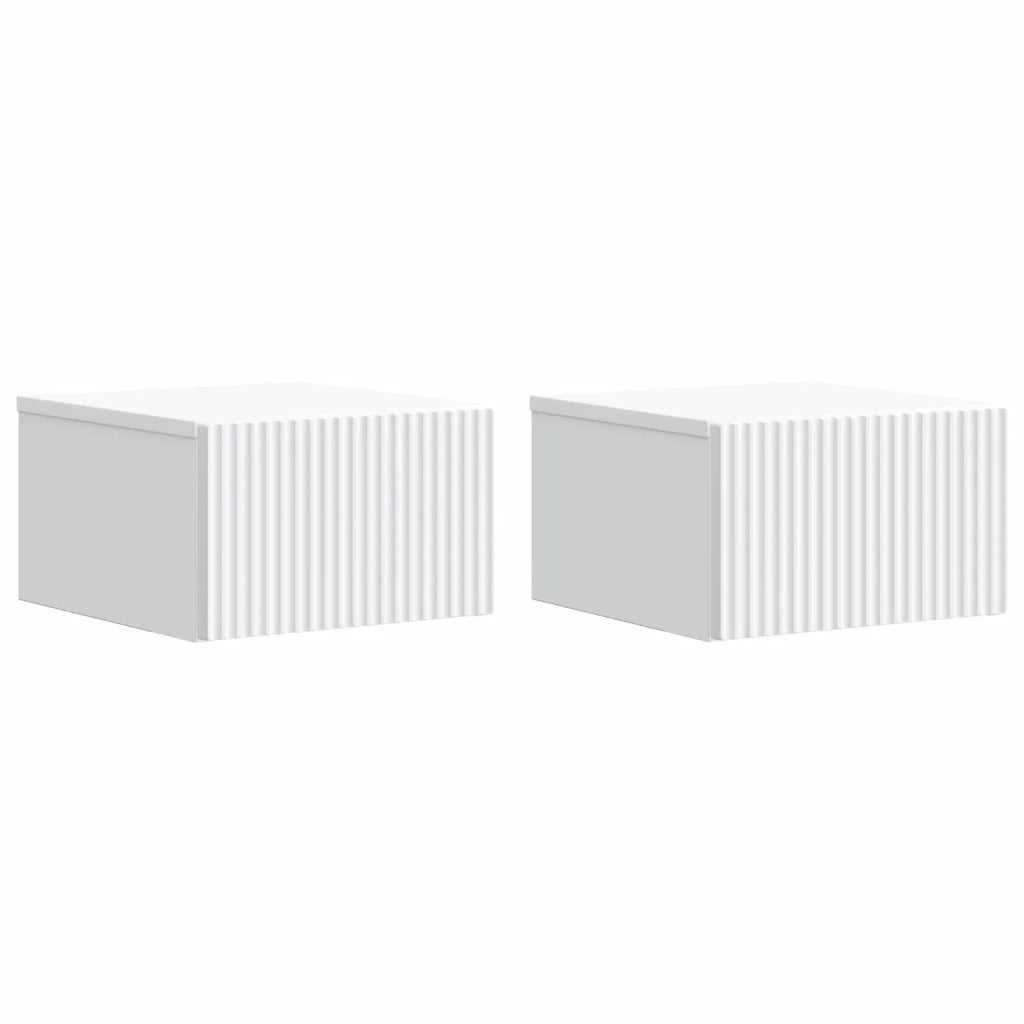 Mobiletto da notte a muro 2 pcs Bianco 33 x 34,5 x 20 cm 898426