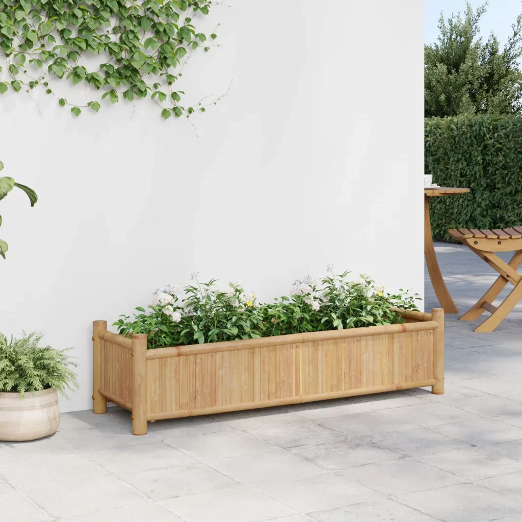 Fioriera | Cassetta per fiori | Vaso 100x30x25 cm in Bamb¨´