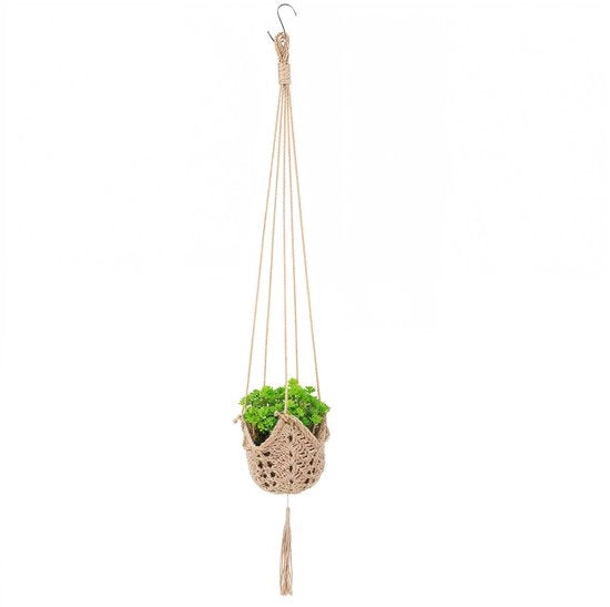 Macramé Mandolina da Appendere, Mandolina da Appendere con Fiori Boho, Mandolina per Piante da Appendere, Mandolina per Pianta da Appendere, Mandolina per Interni Esterni, Plafond, Balcone, Decorazione per Parete