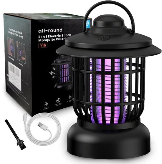 Lampada a LED anti-zanzare ricaricabile con luce UV 360° per ufficio e casa - zanzariera e lampada notturna 2 in 1