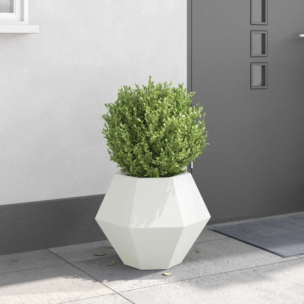Fioriera | Cassetta per fiori | Vaso Bianco 50 x 50 x 40 cm Acciaio