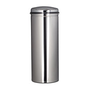 Pattumiera da cucina in acciaio inox 50 litri pattumiera in metallo altezza 80 cm diametro 30 cm coperchio rotondo argento 13_0002329