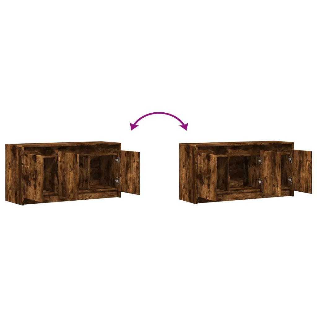 Mobile Porta TV con LED-Credenza per TV Rovere Fumo 100x34x50 cm in Truciolato