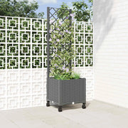 Vaso da giardino con grigliato e ruote Grigio Chiaro PP 3422922