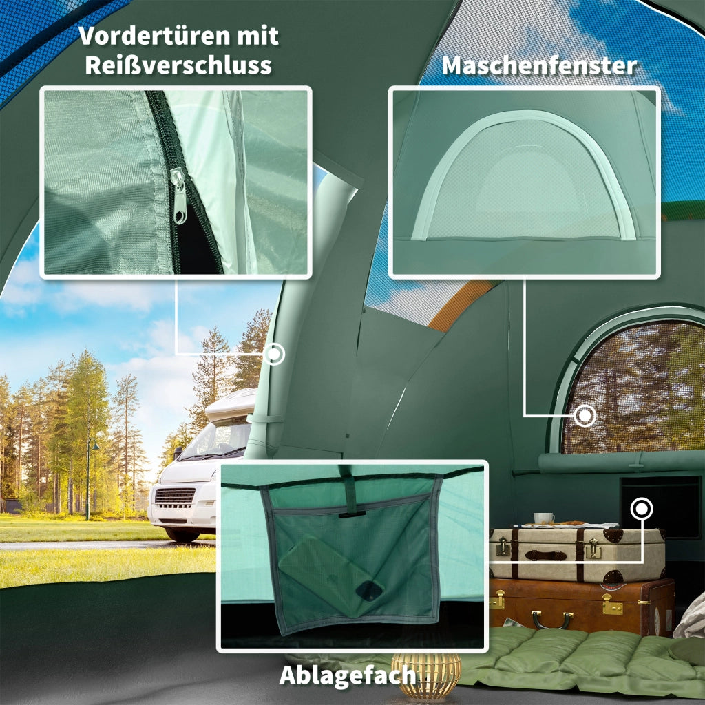 Tenda da campeggio per 5-6 persone ¨C Zephmum ¨C Verde/Nero 455x220x180 cm