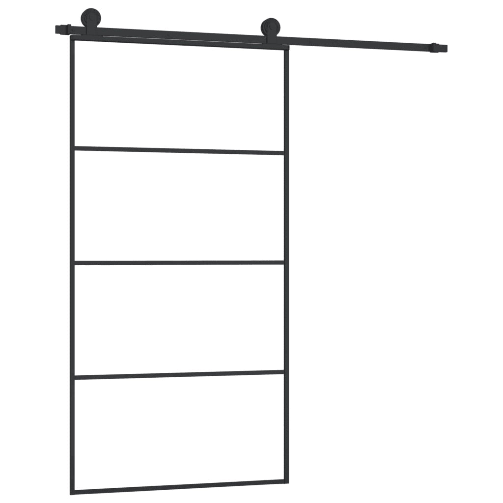 Porta Scorrevole con Ferramenta 102,5x205cm Vetro ESG Alluminio 3152149