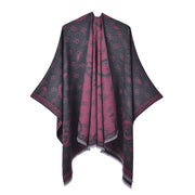 Nuovo scialle/scialle da donna, elegante mantello retr¨° con spacco e nappe su entrambi i lati