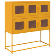 Credenza | Madia | Buffet da pranzo | Armadio da pranzo Giallo Senape 100,5x39x107cm Acciaio Laminato Freddo